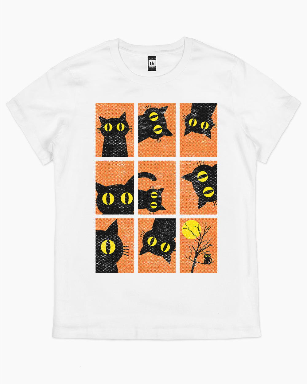 Halloween Black Cat T-Shirt Australia Online #colour_white