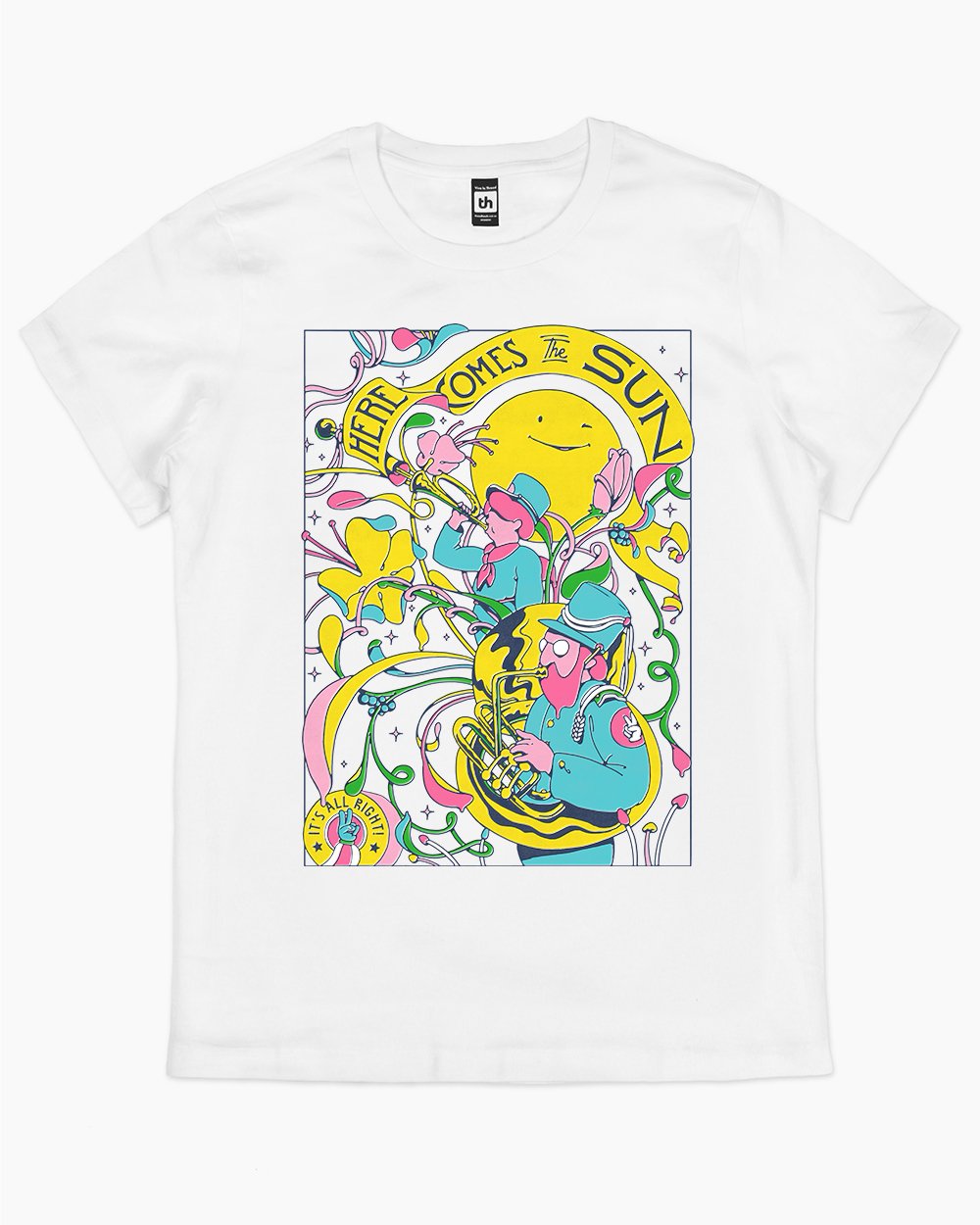 Here Comes the Sun T-Shirt Australia Online #colour_white