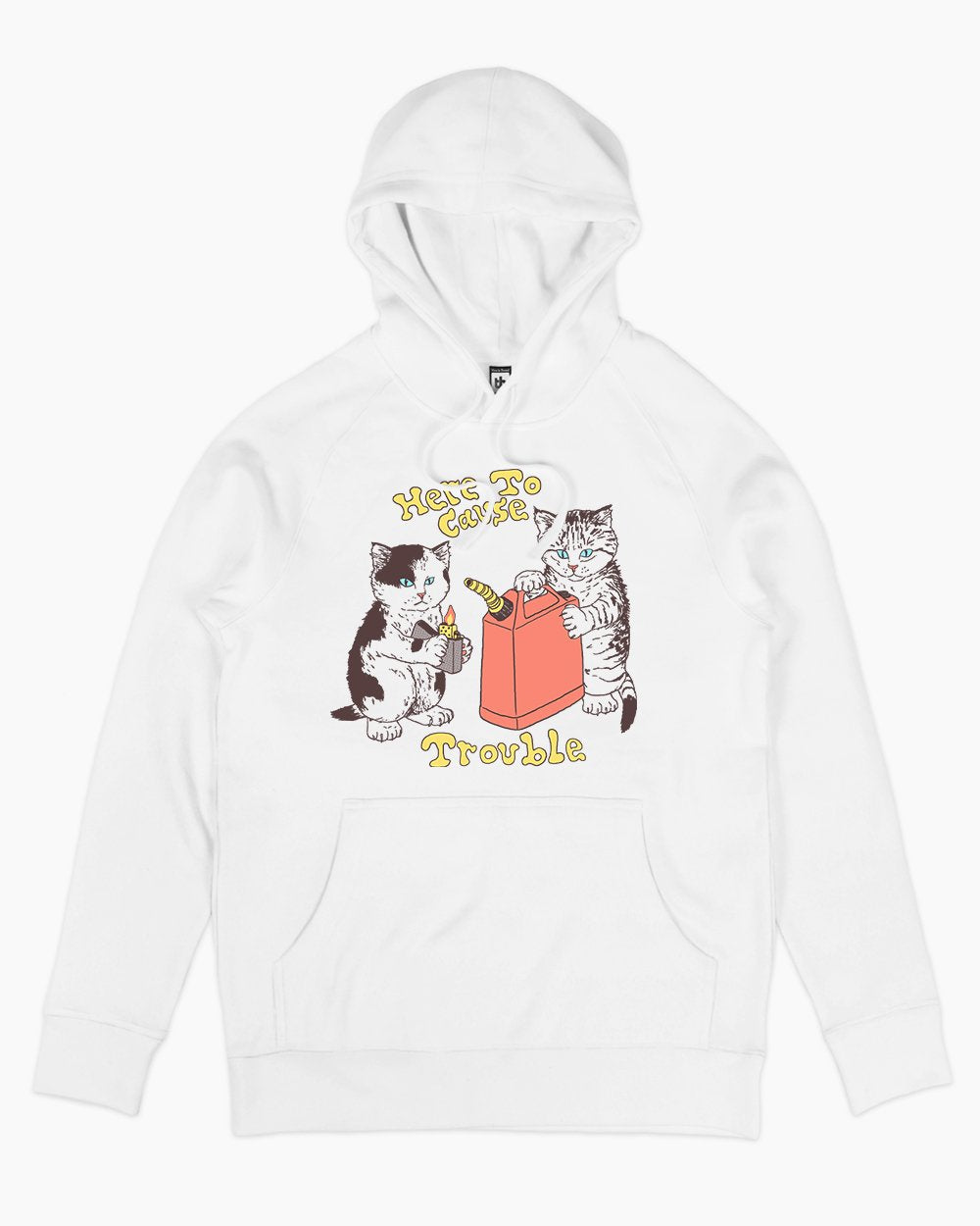 Here to Cause Trouble Hoodie Australia Online #colour_white