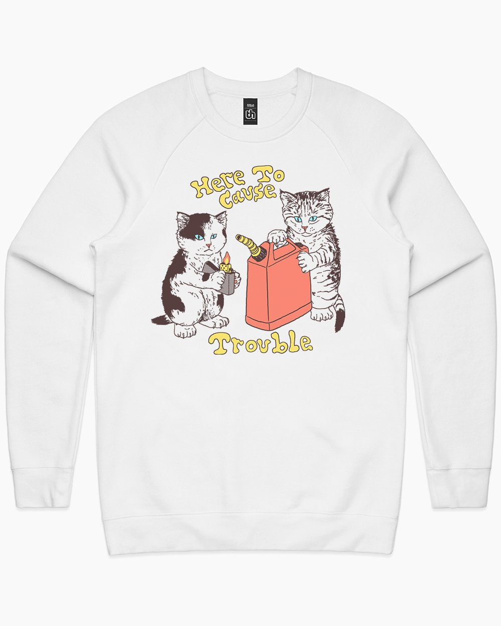 Here to Cause Trouble Sweater Australia Online #colour_white