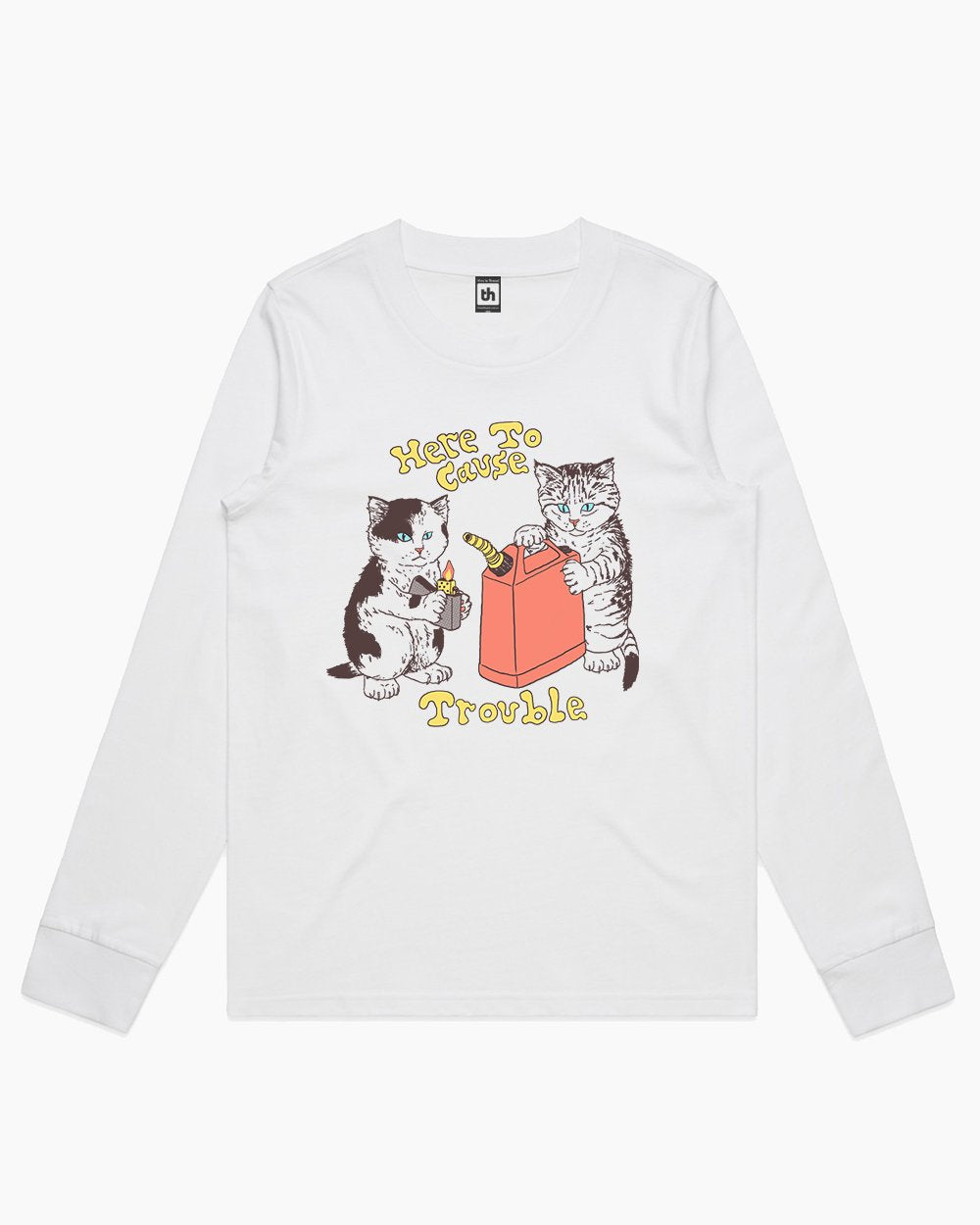 Here to Cause Trouble Long Sleeve Australia Online #colour_white