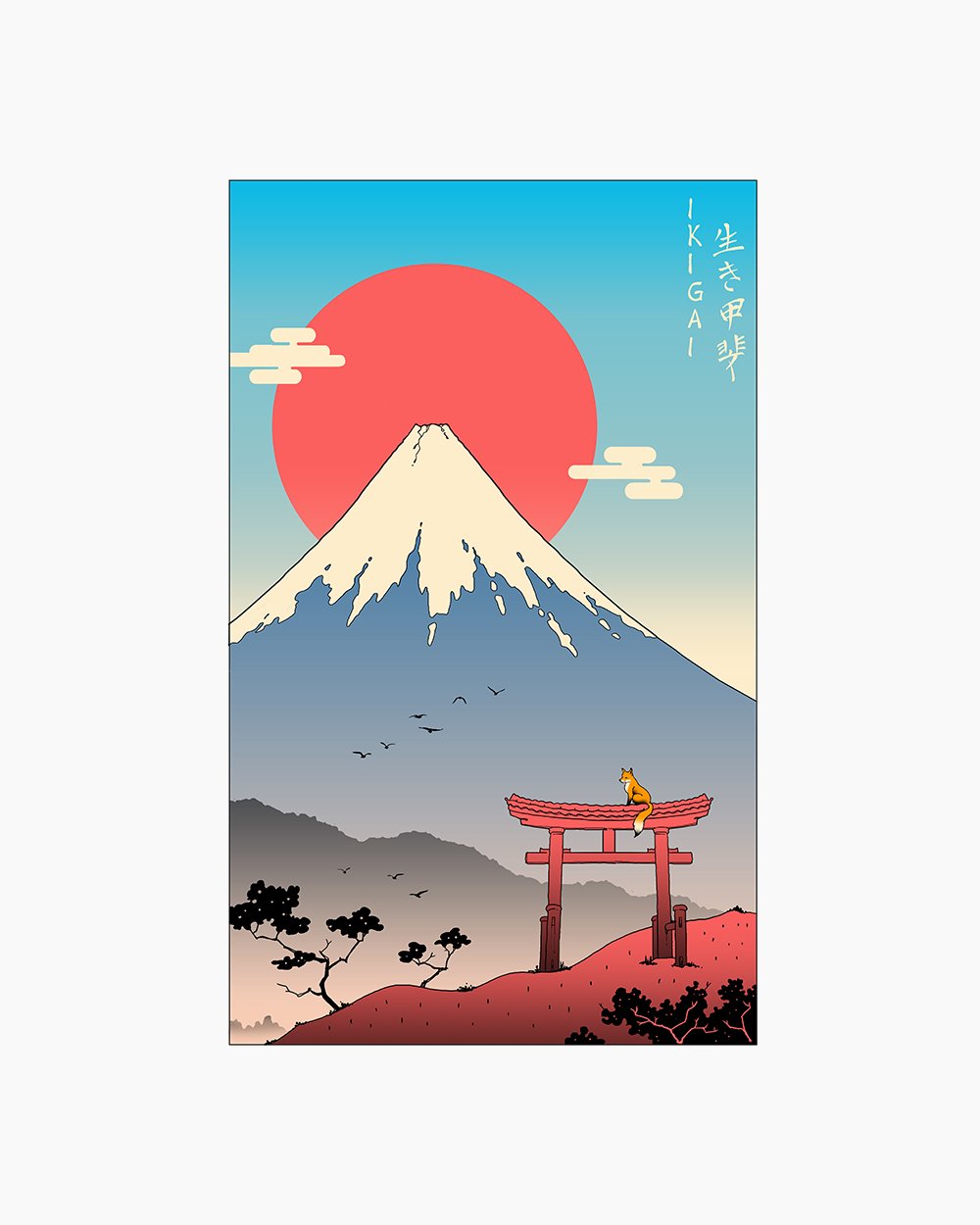Ikigai in Mt Fuji T-Shirt Australia Online #colour_white