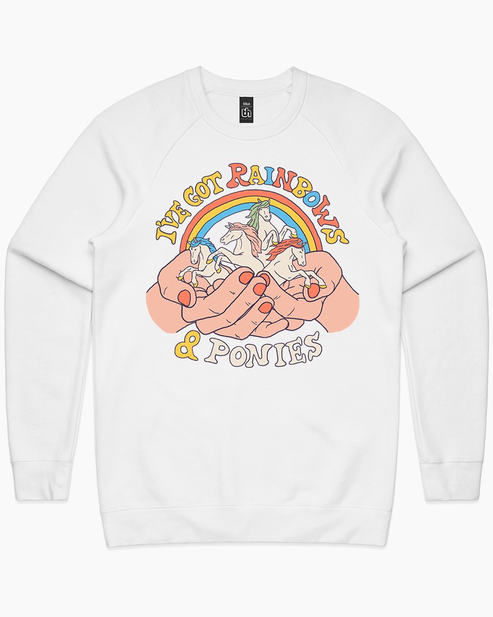 I've Got Rainbows and Ponies Sweater Australia Online #colour_white