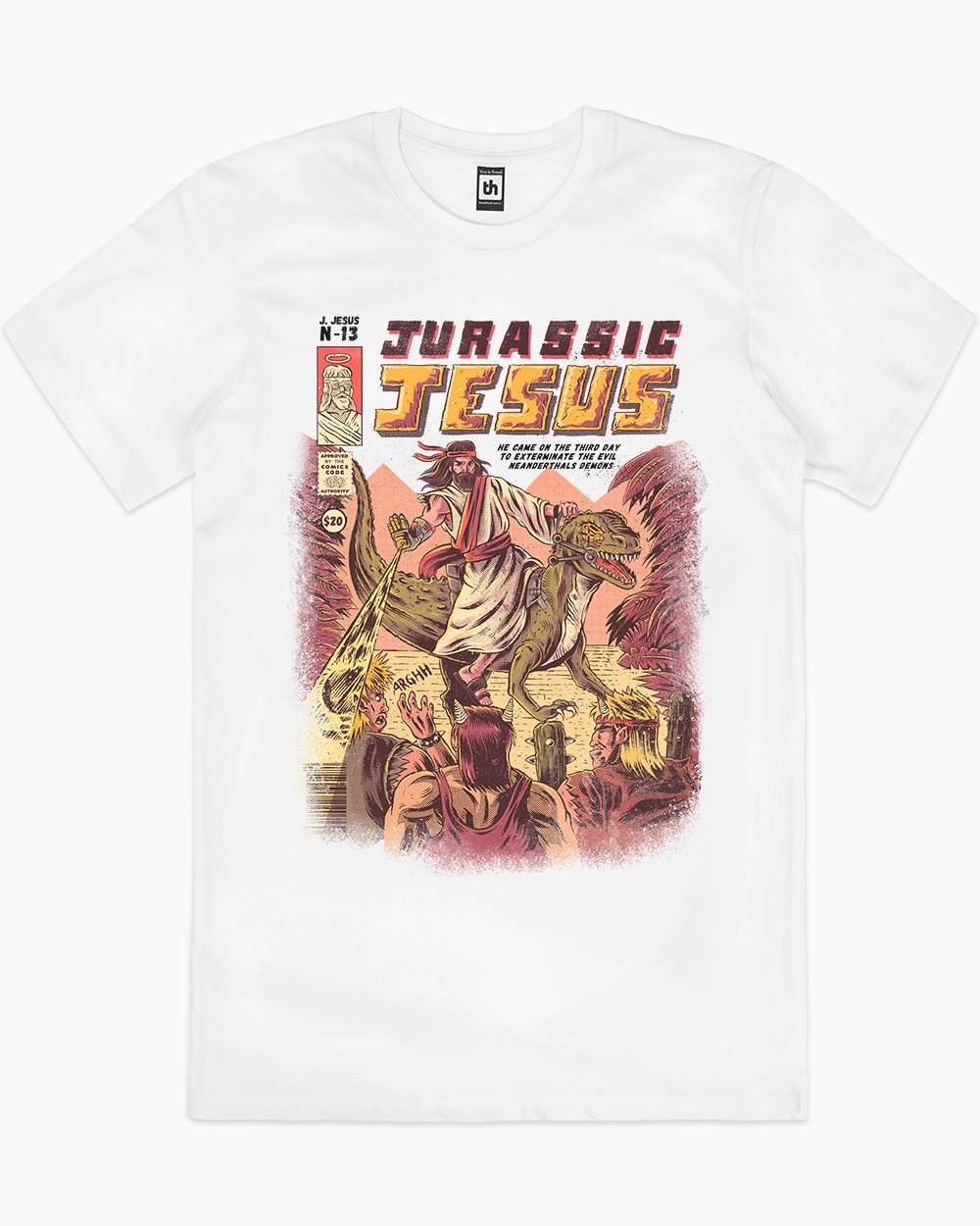 Jurassic Jesus T-Shirt Australia Online #colour_white