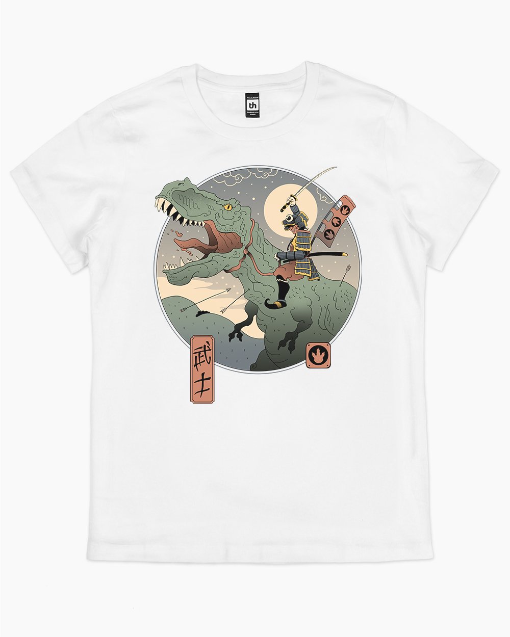 Jurassic Samurai T-Shirt Australia Online #colour_white