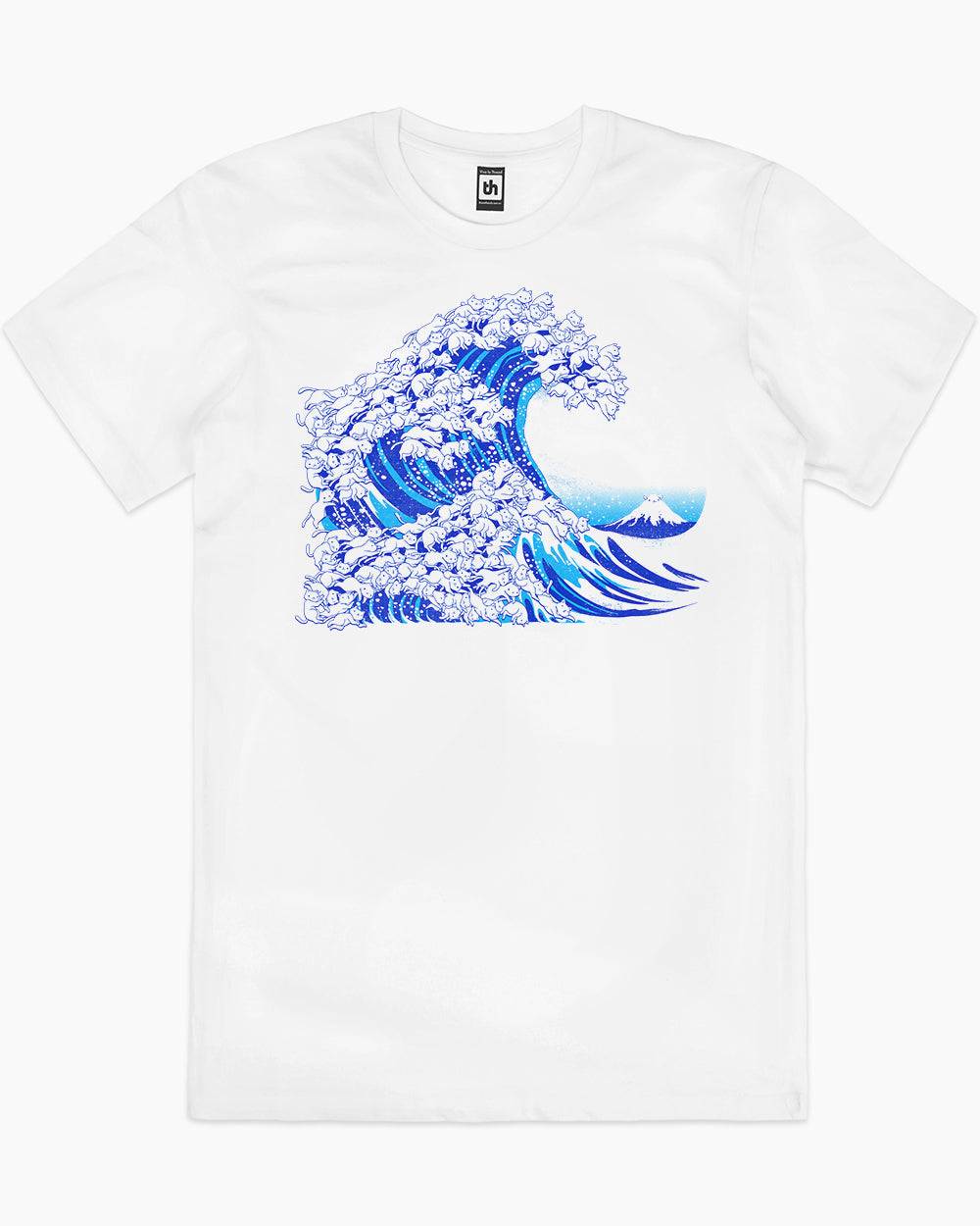Kanagawa Cat Wave T-Shirt Australia Online #colour_white