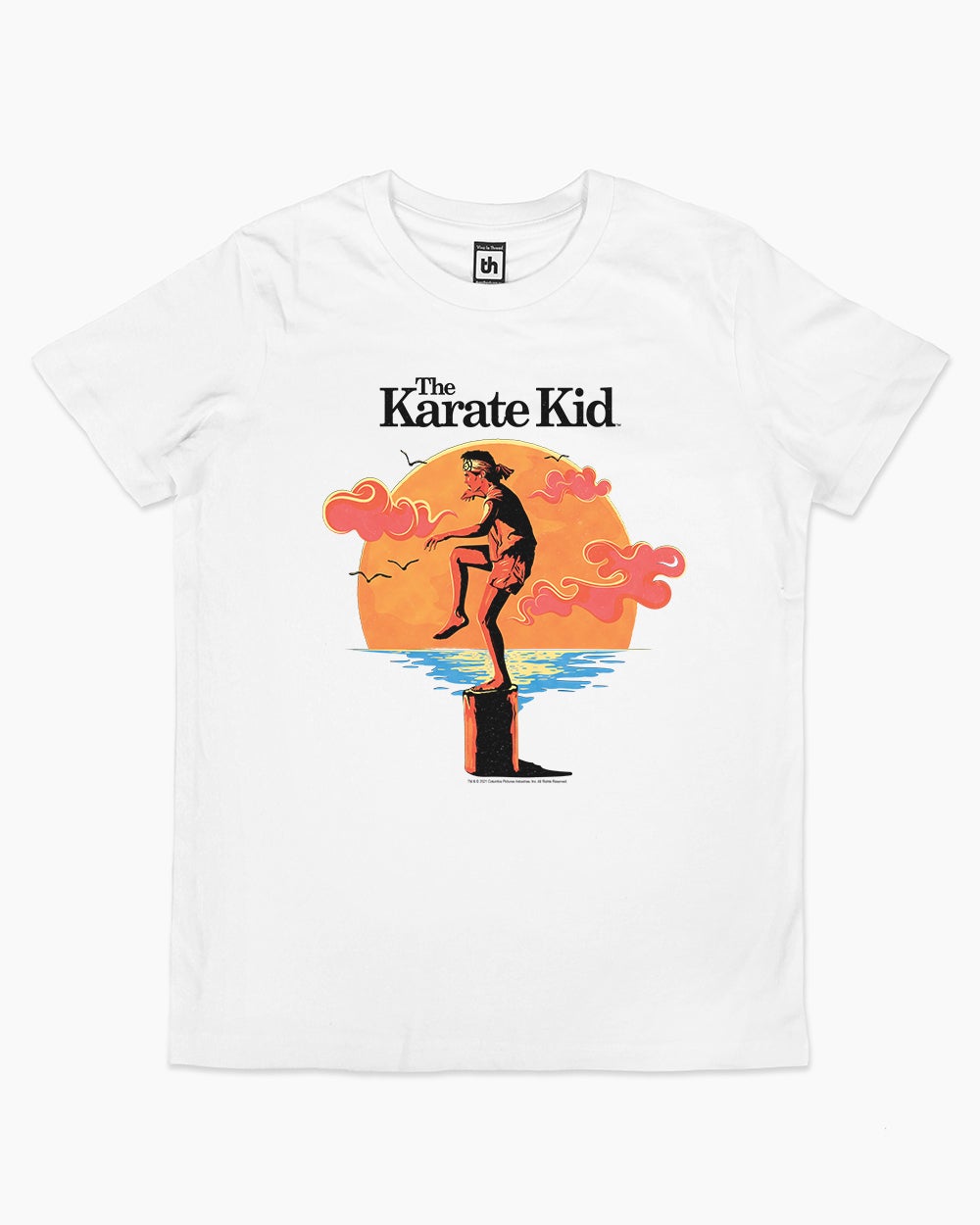 Karate Kid Crane Kick Sunset Kids T-Shirt Australia Online #colour_white