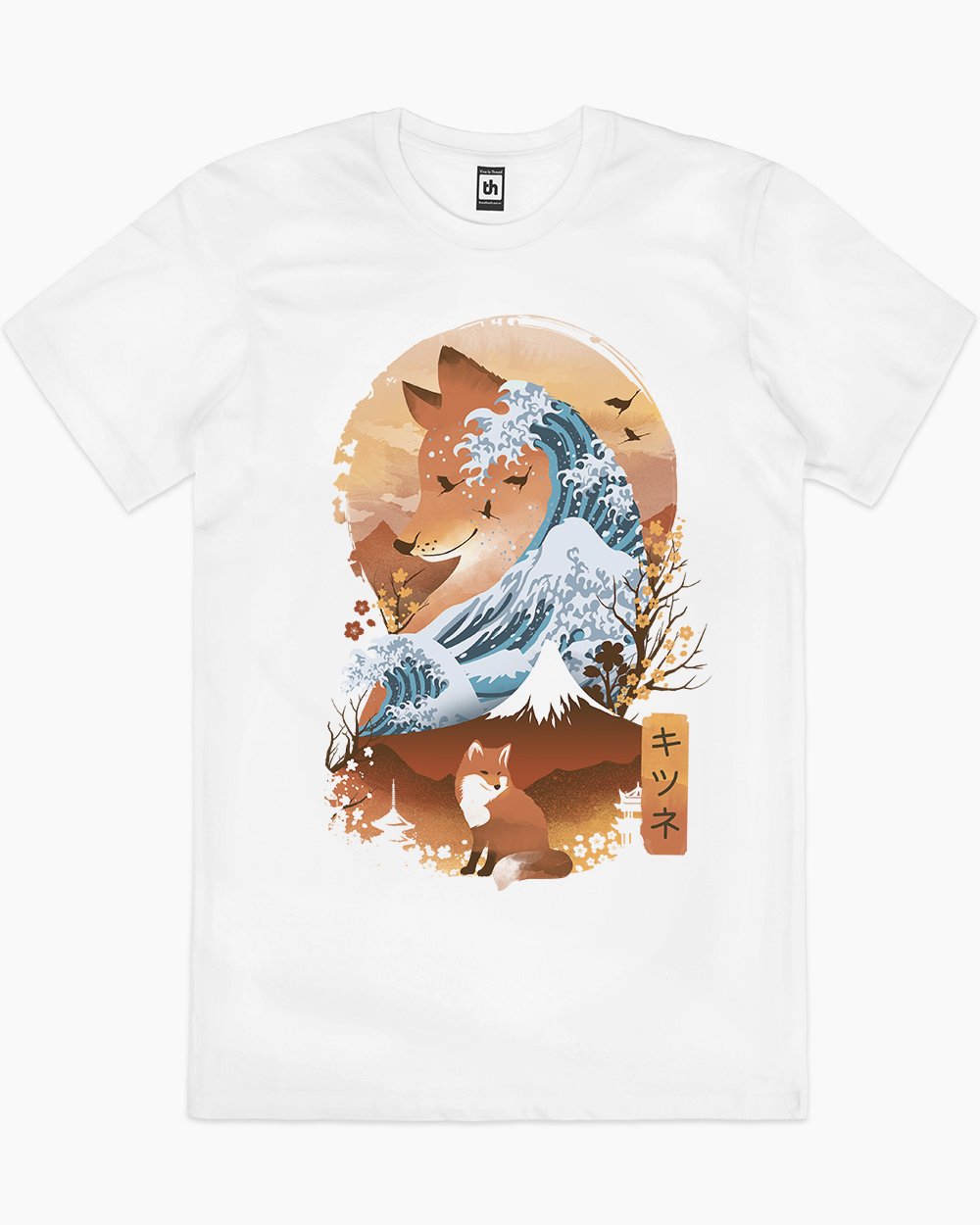 Kitsune Landscape T-Shirt Australia Online #colour_white