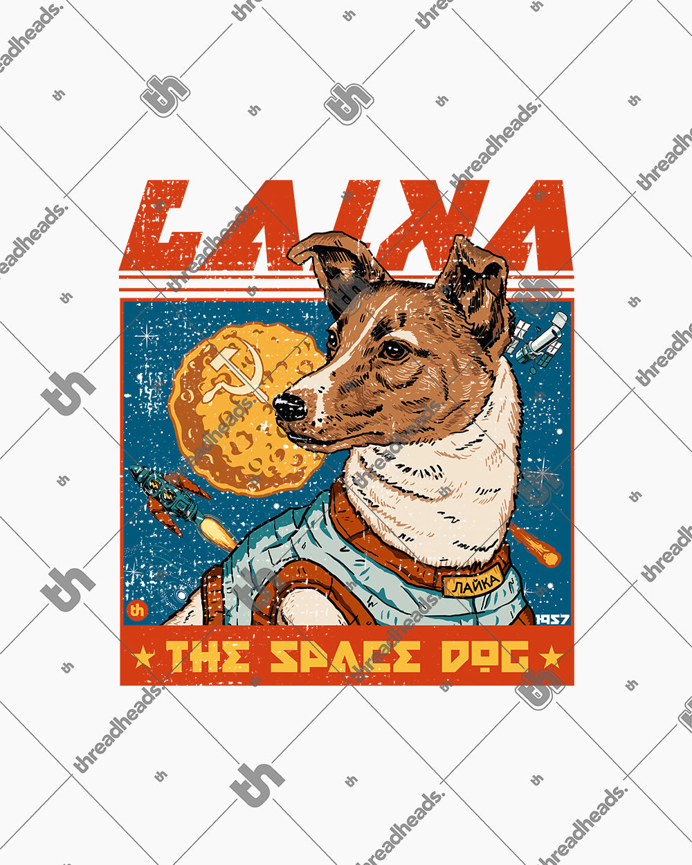 Laika the Space Dog Crop Tee Australia Online #colour_white