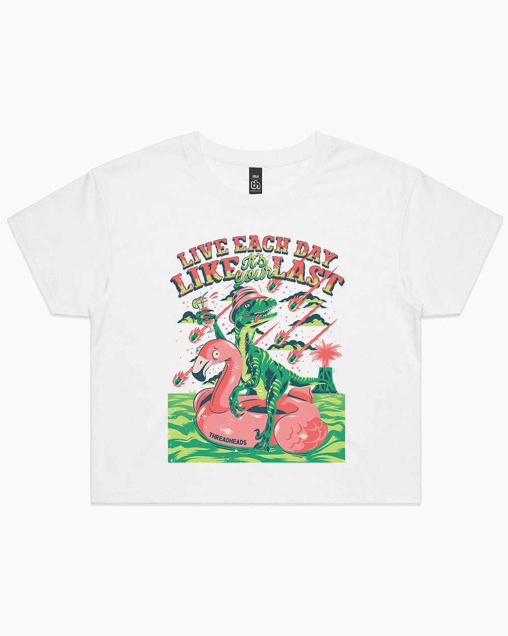 Live Each Day Like It's Your Last Crop Tee Australia Online #colour_white