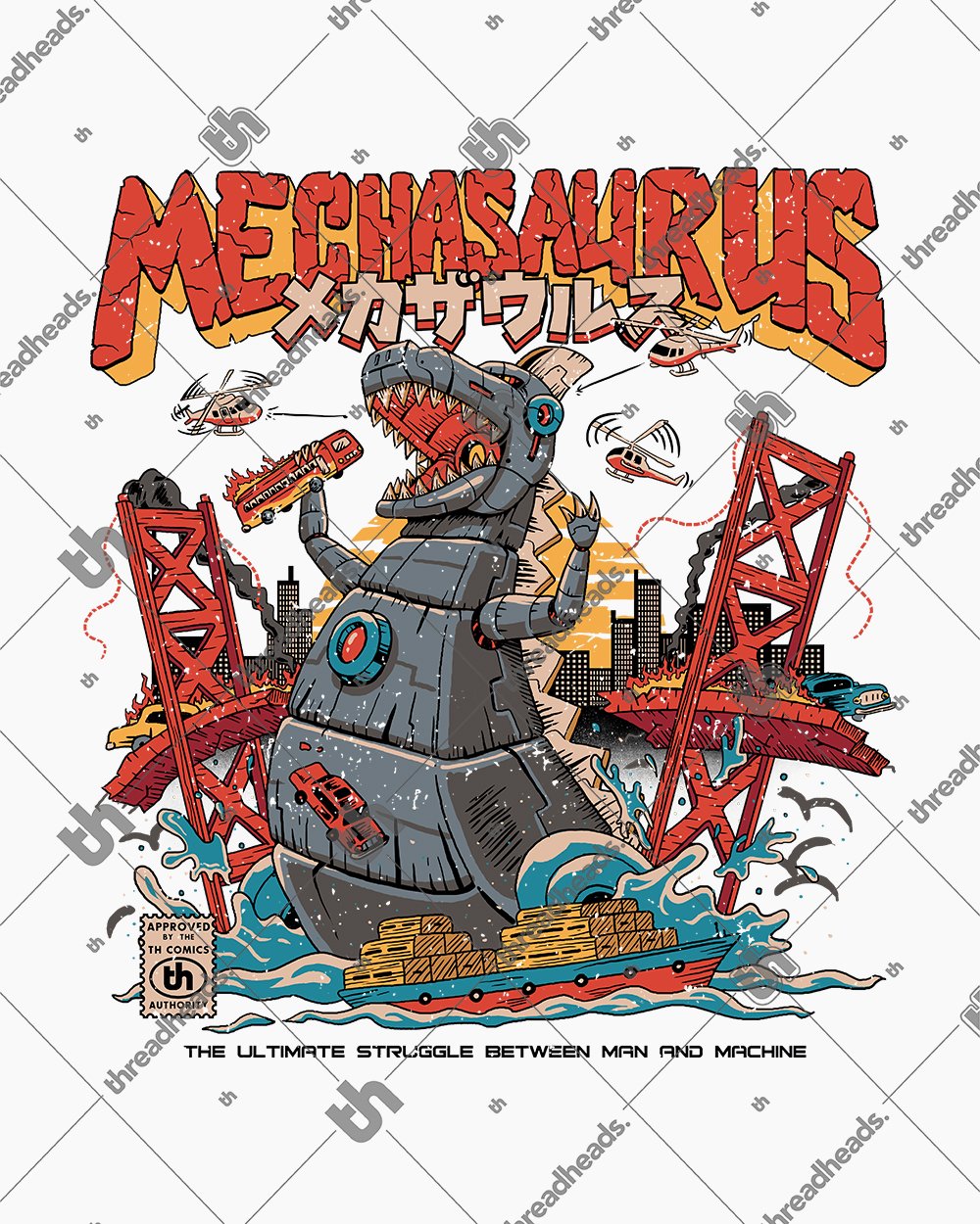 Mechasaurus T-Shirt Australia Online #colour_white