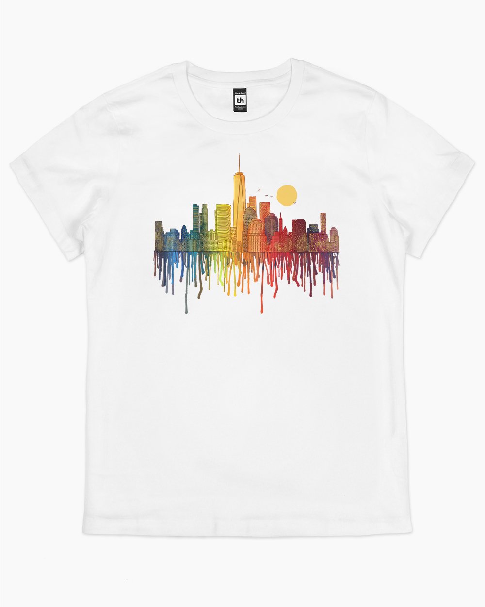 Melting Cityscapes T-Shirt Australia Online #colour_white