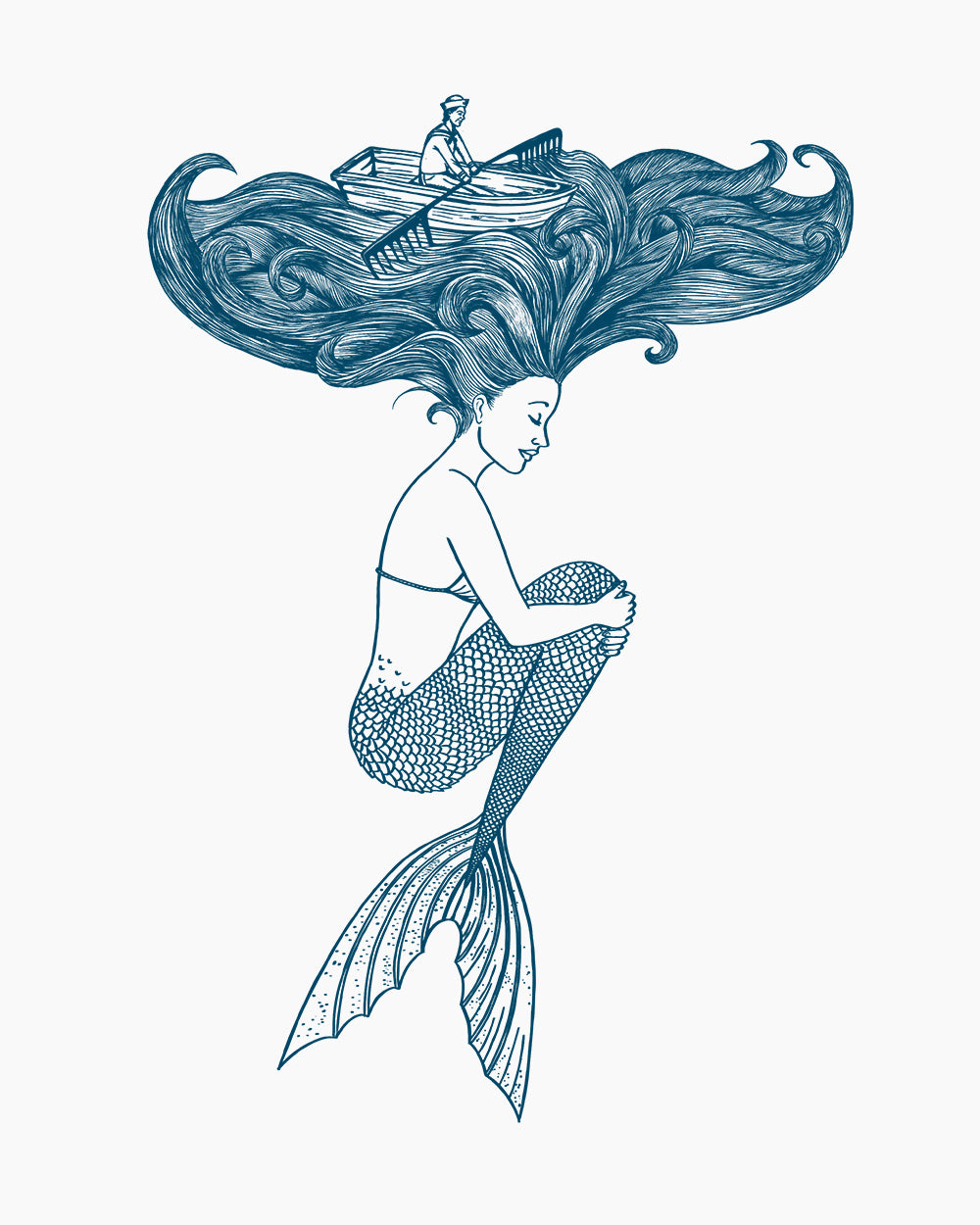 Mermaid T-Shirt Australia Online #colour_white
