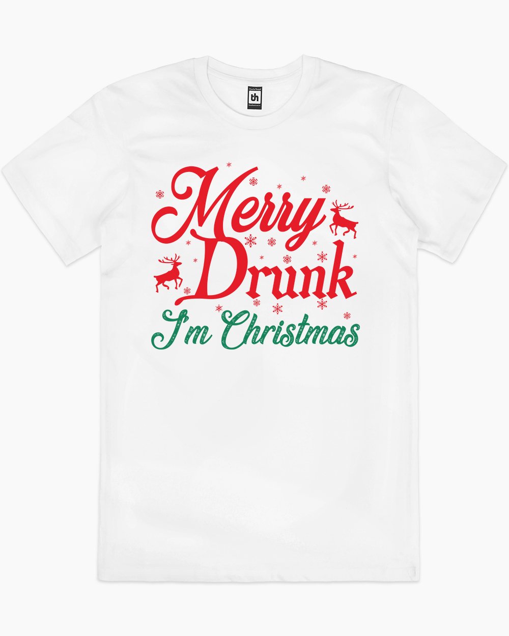 Merry Drunk I am Christmas T-Shirt Australia Online #colour_white