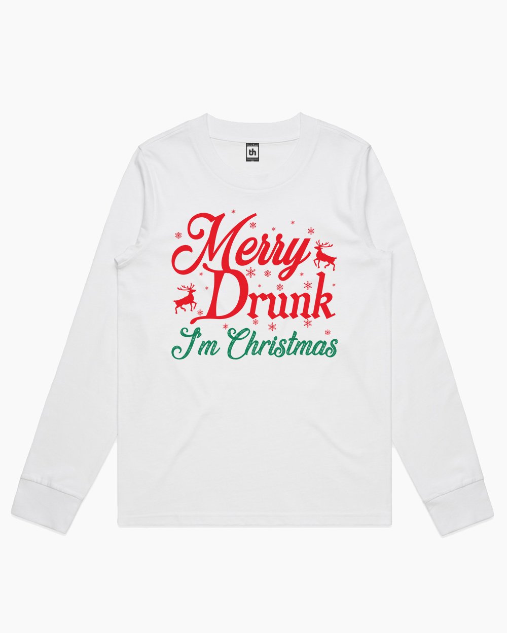 Merry Drunk I am Christmas Long Sleeve Australia Online #colour_white