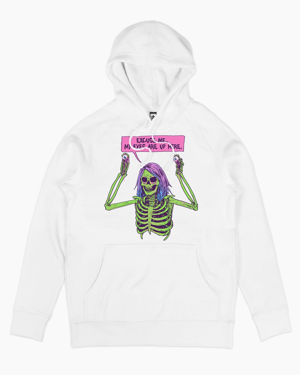 My Eyes are Up Here Hoodie Australia Online #colour_white