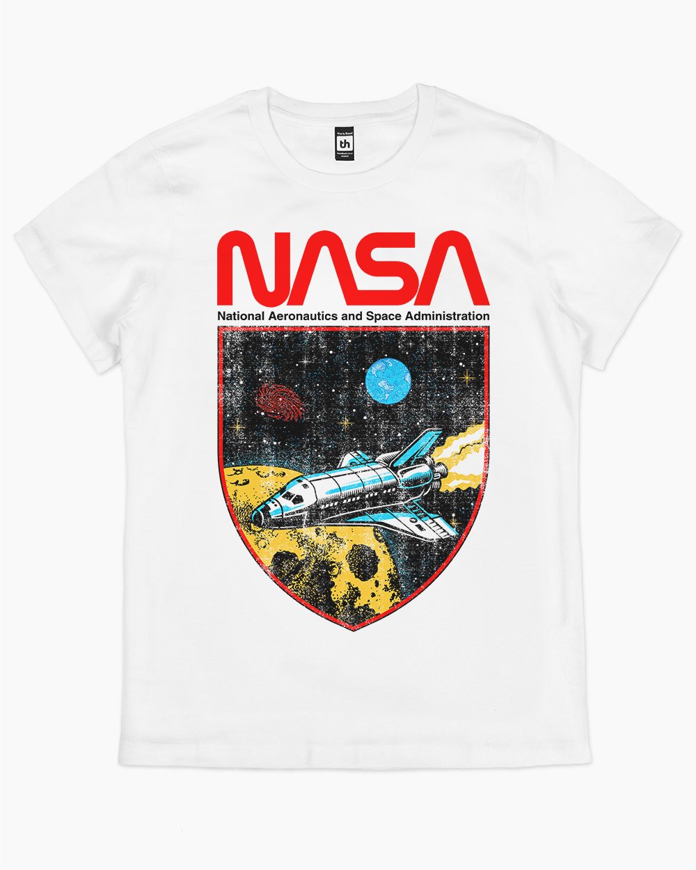 NASA Shield T-Shirt Australia Online #colour_white