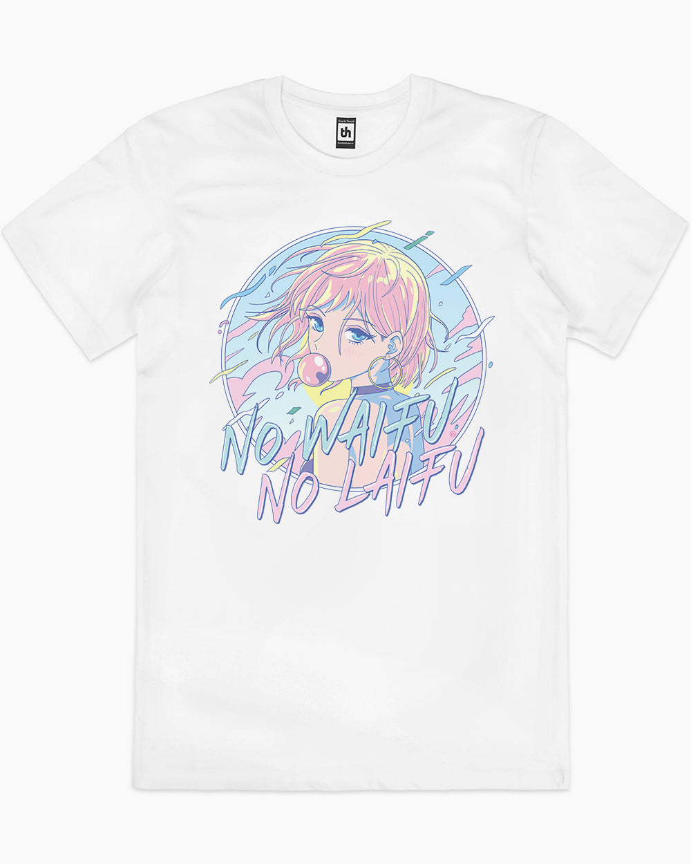 No Waifu No Laifu T-Shirt Australia Online #colour_white