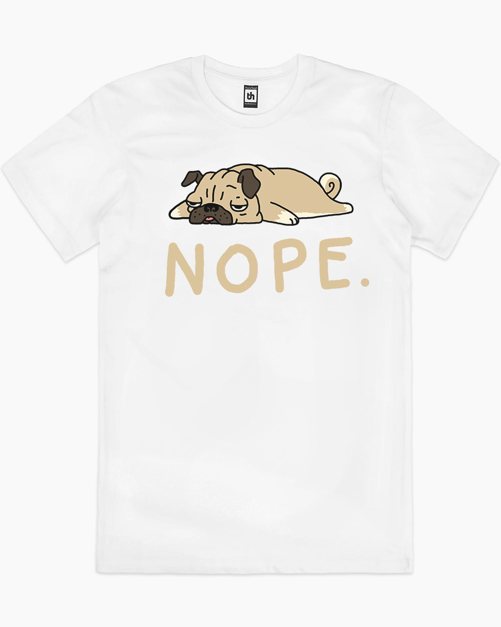 Nope Pug T-Shirt Australia Online #colour_white