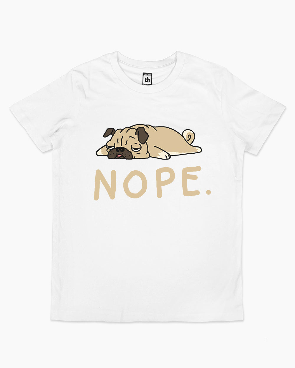 Nope Pug Kids T-Shirt Australia Online #colour_white