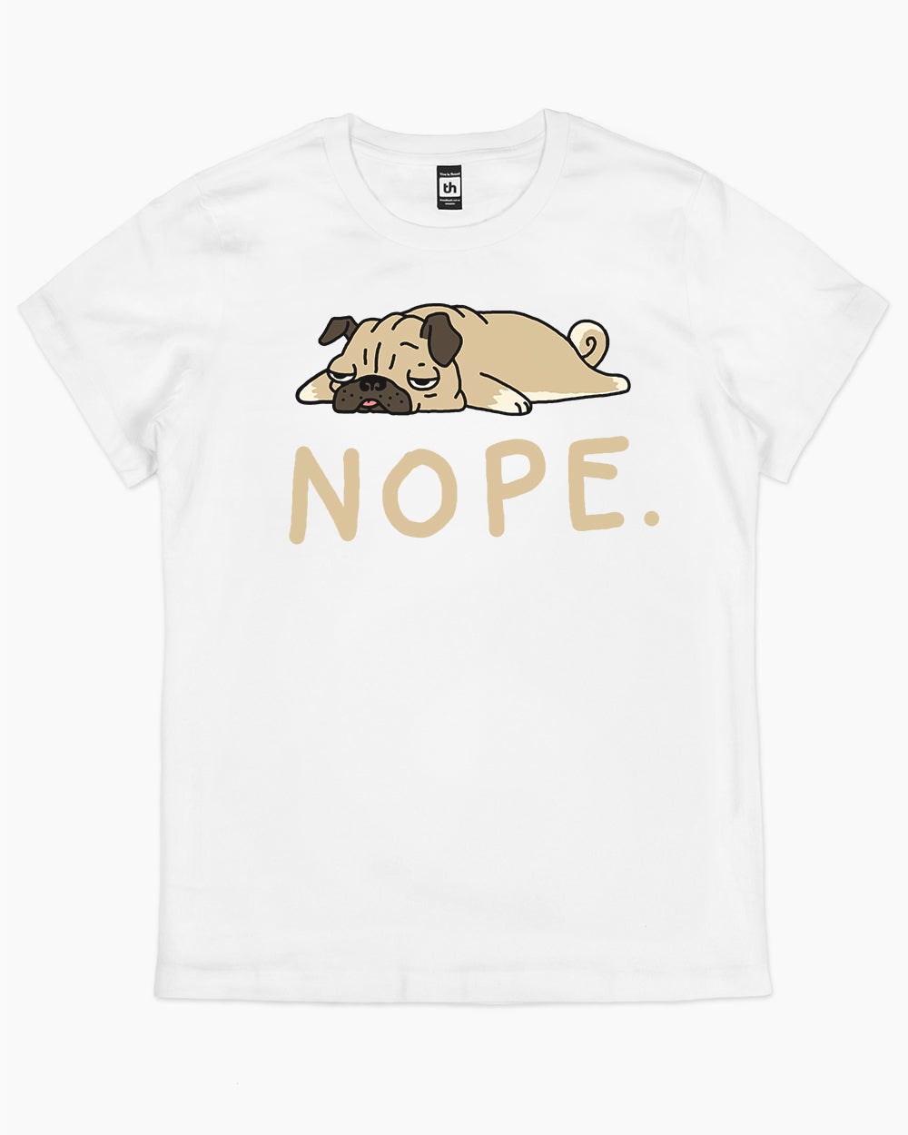 Nope Pug T-Shirt Australia Online #colour_white