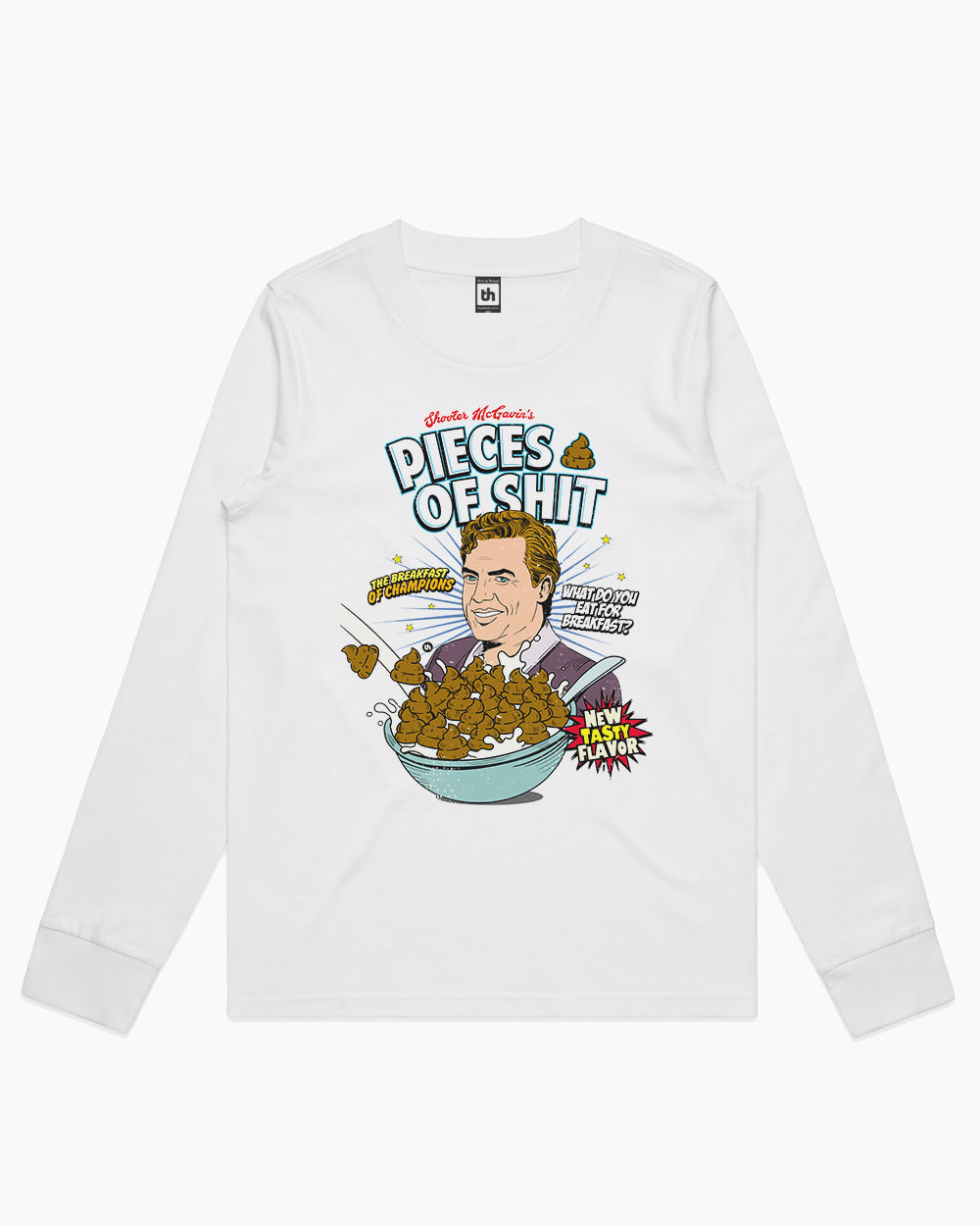 Pieces of Shit Cereal Long Sleeve Australia Online #colour_white