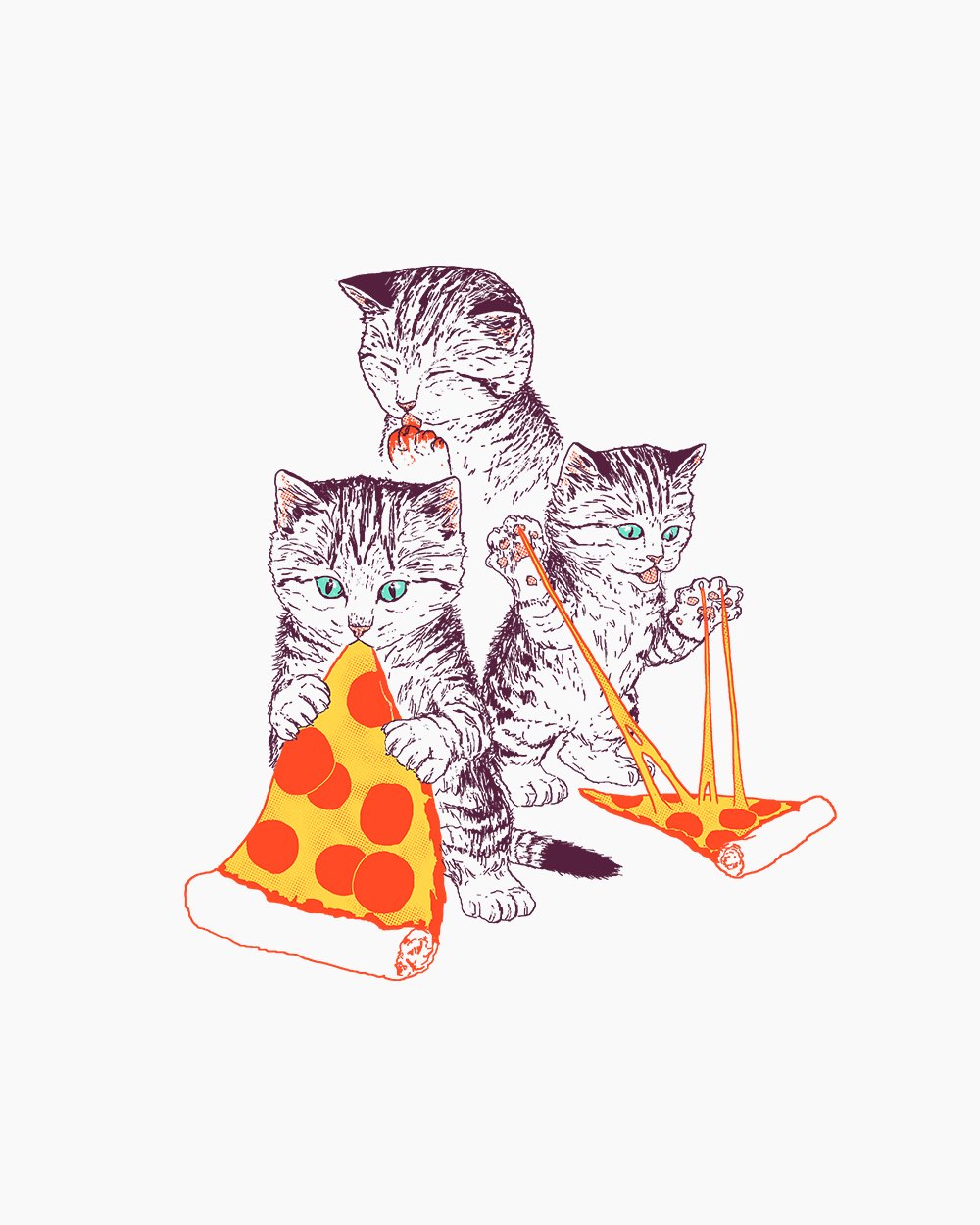 Pizza Kittens T-Shirt Australia Online #colour_white