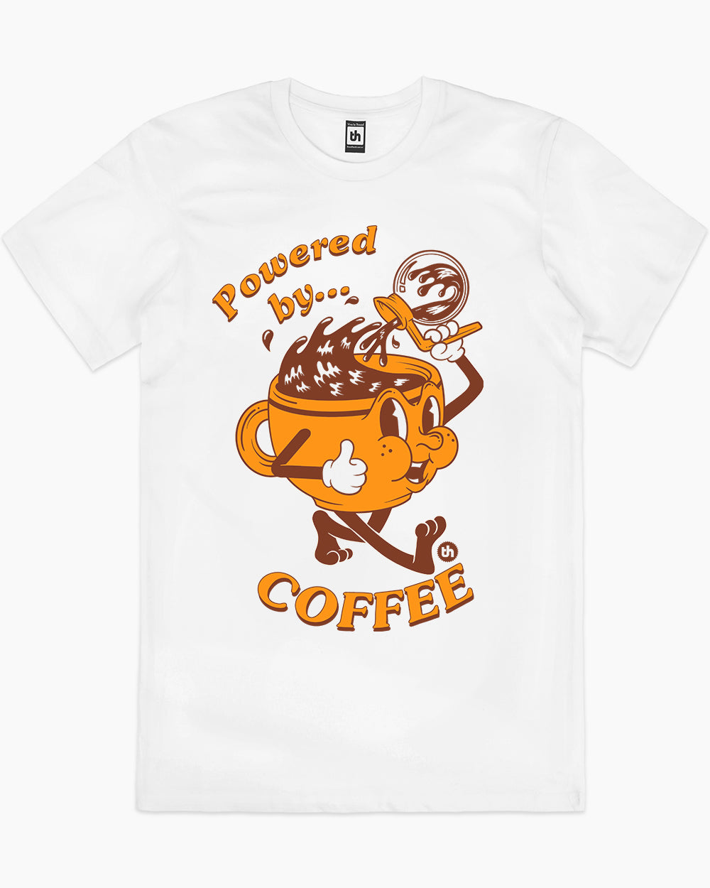 Powered by Coffee T-Shirt Australia Online #colour_white