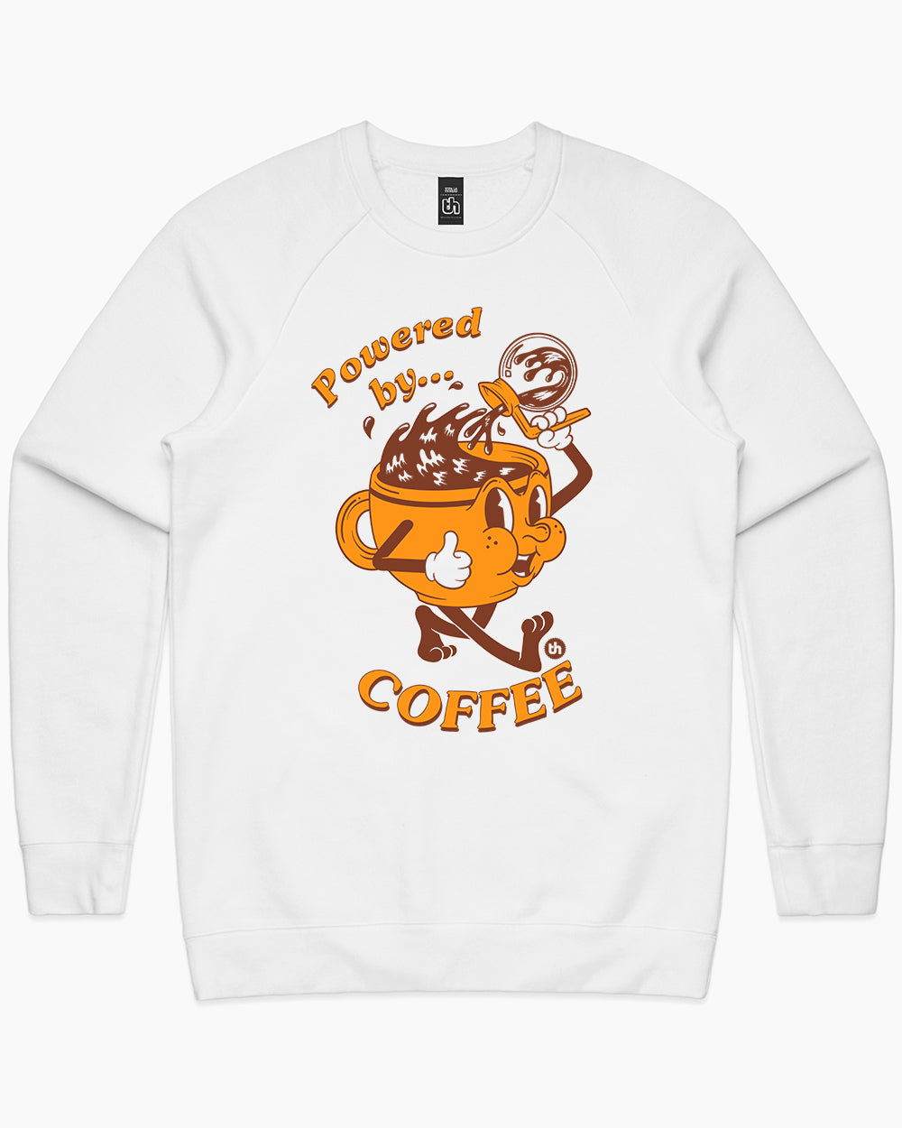 Powered by Coffee Sweater Australia Online #colour_white