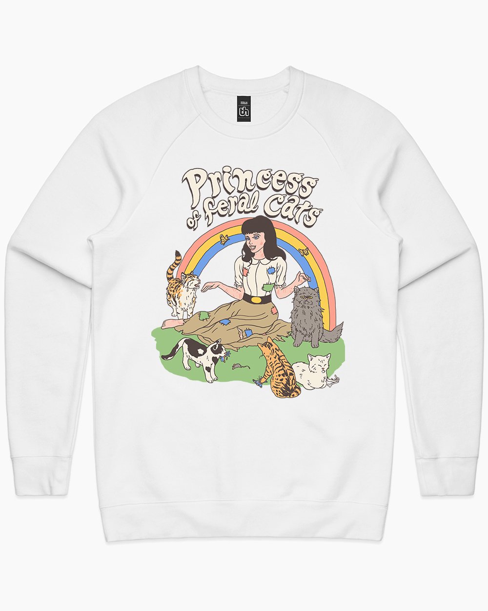 Princess of Feral Cats Sweater Australia Online #colour_white