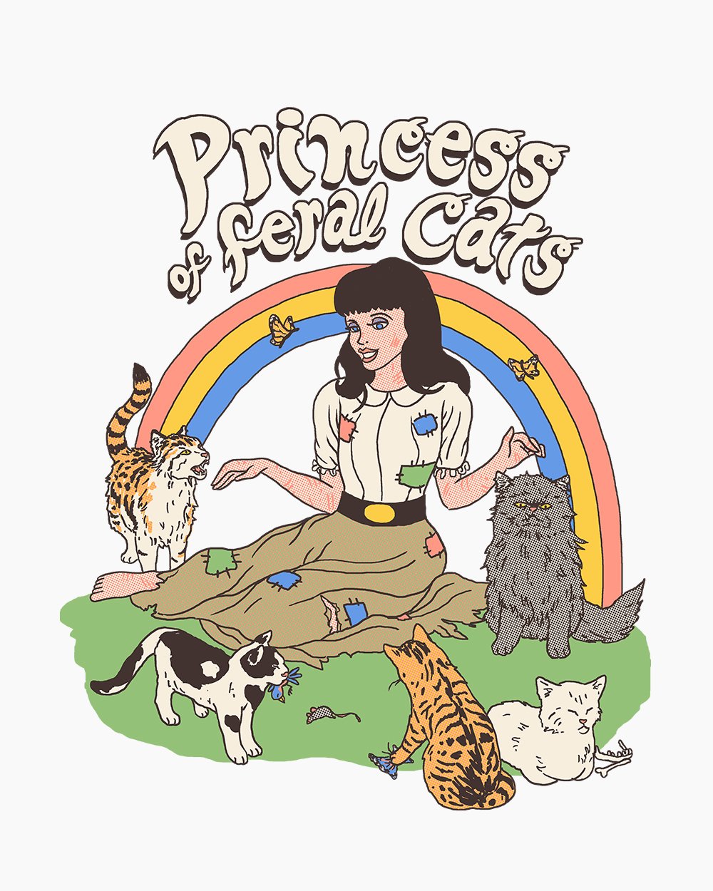 Princess of Feral Cats T-Shirt Australia Online #colour_white
