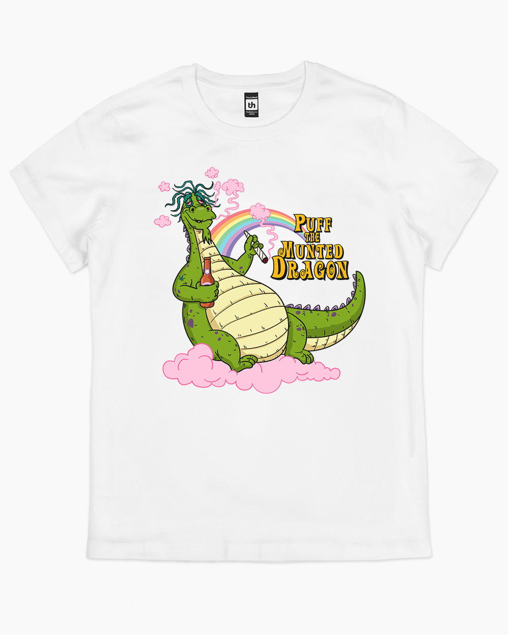 Puff the Munted Dragon T-Shirt Australia Online #colour_white
