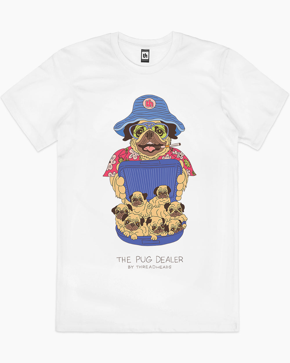 Pug Dealer T-Shirt Australia Online #colour_white