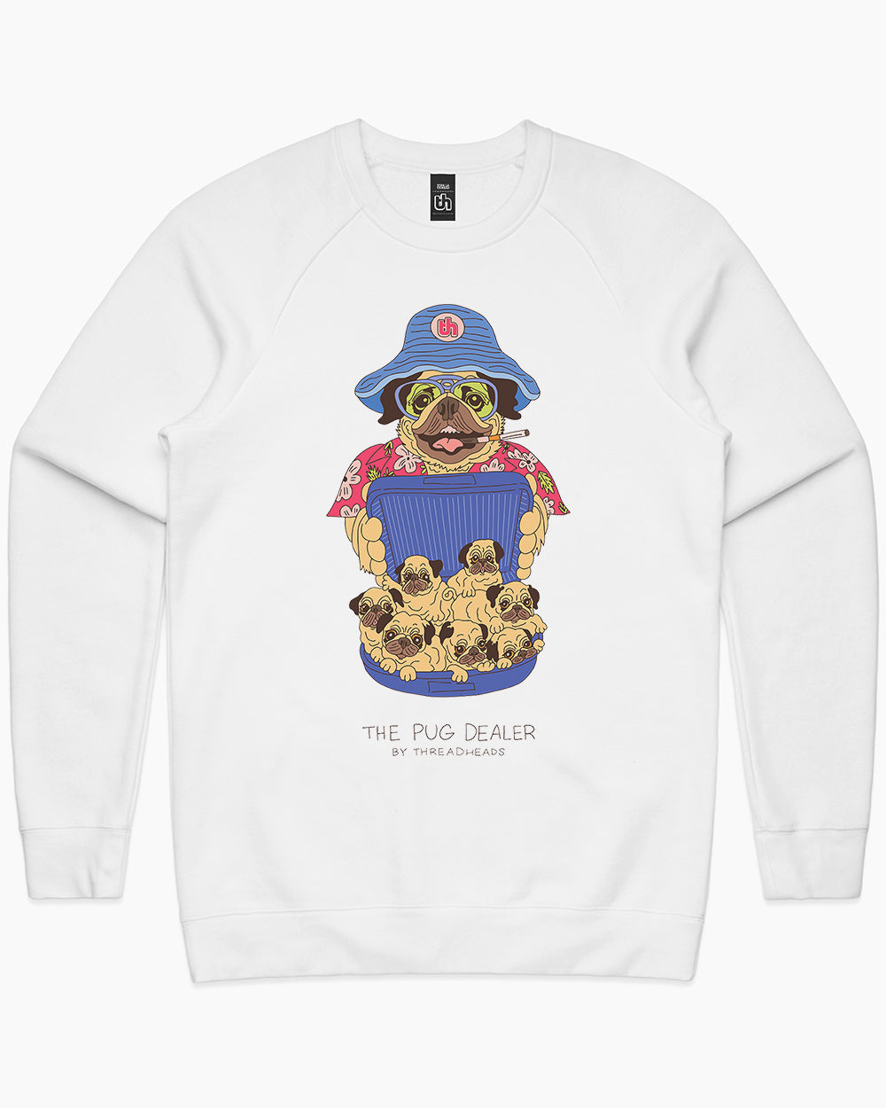 Pug Dealer Sweater Australia Online #colour_white