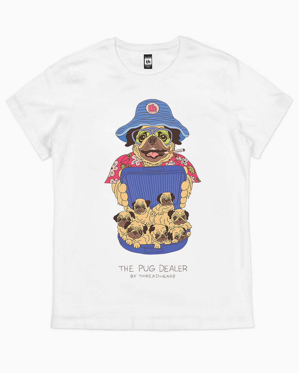 Pug Dealer T-Shirt Australia Online #colour_white