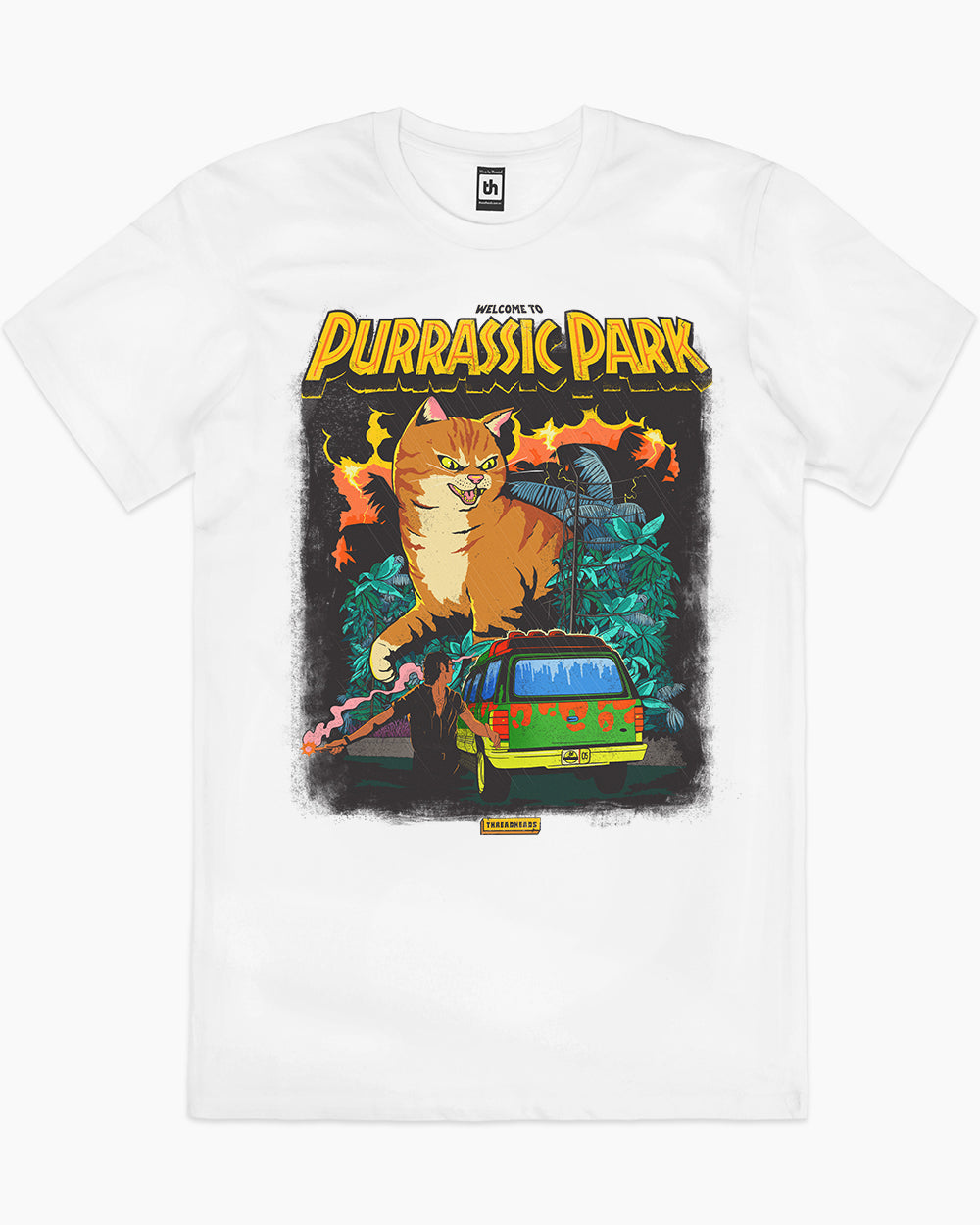 Purrassic Park T-Shirt Australia Online #colour_white