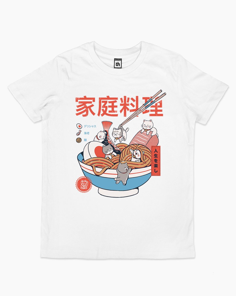 Ramen and Mini Cats Kids T-Shirt Australia Online #colour_white