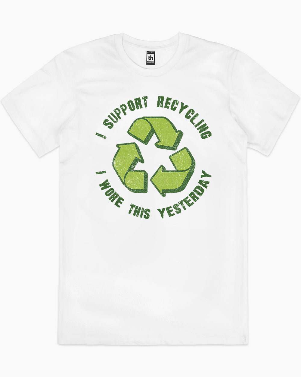 I Support Recycling T-Shirt Australia Online #colour_white