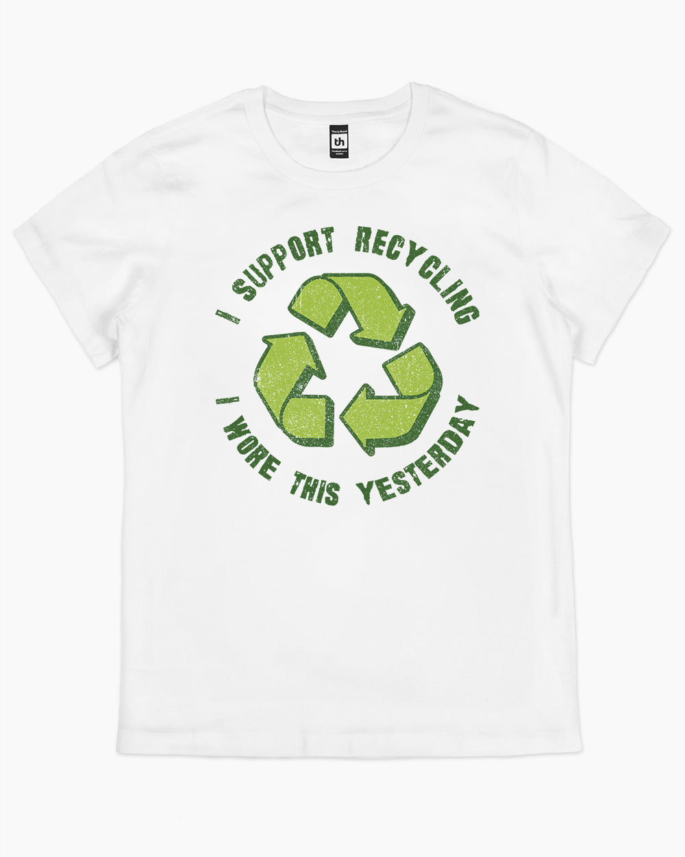 I Support Recycling T-Shirt Australia Online #colour_white