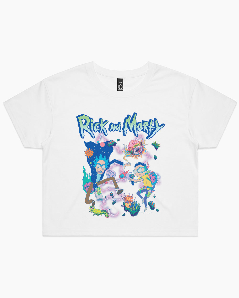 Rick and Morty Creatures Crop Tee Australia Online #colour_white