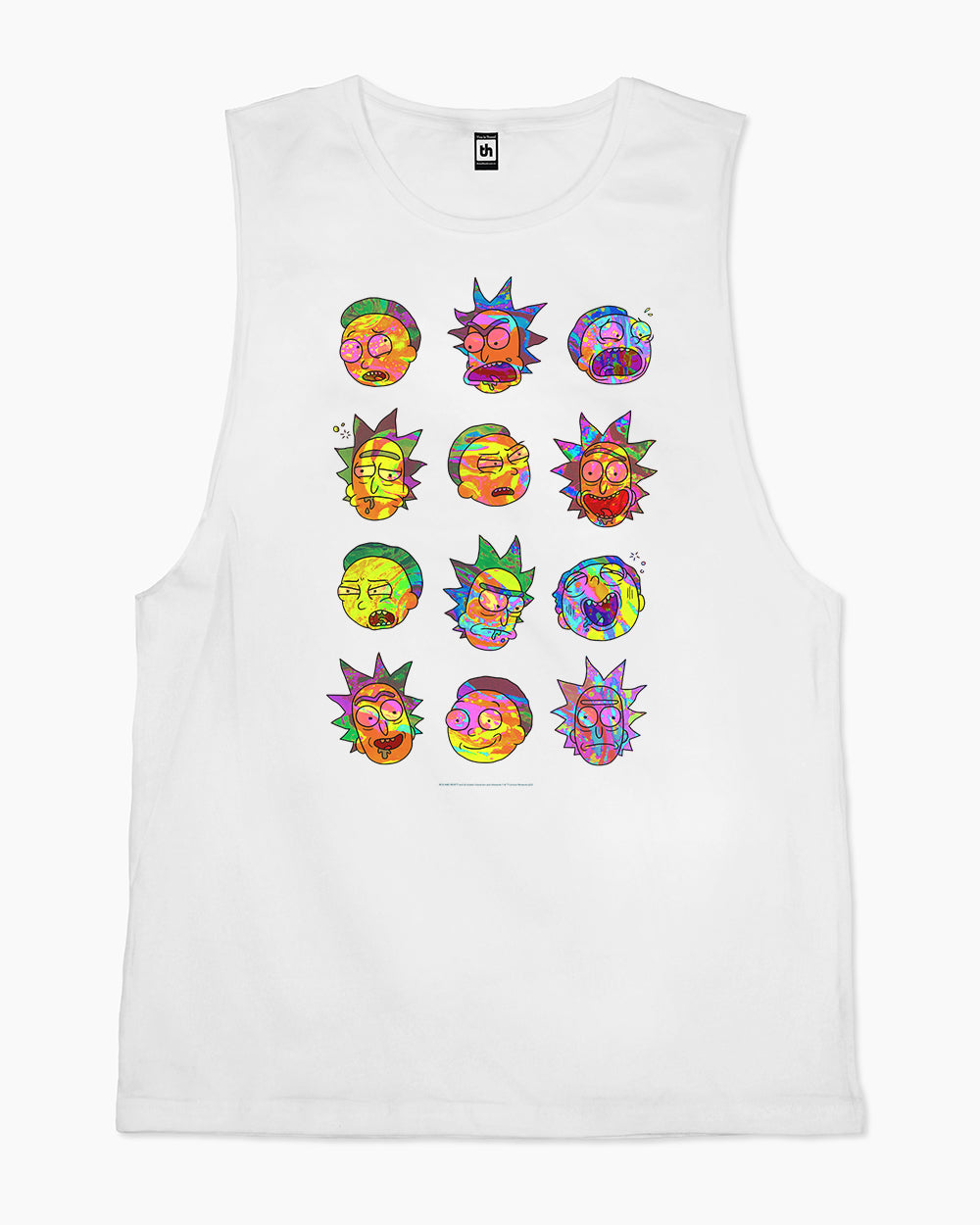 Rick and Morty Many Faces Tank Australia Online #colour_white