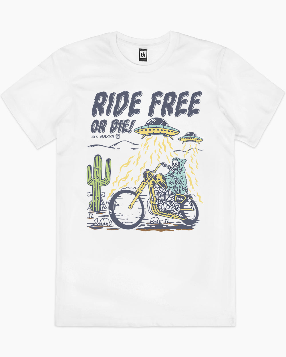 Ride Free T-Shirt Australia Online #colour_white