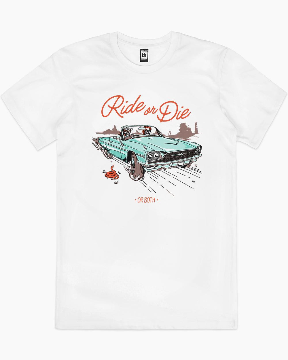 Ride or Die or Both T-Shirt Australia Online #colour_white