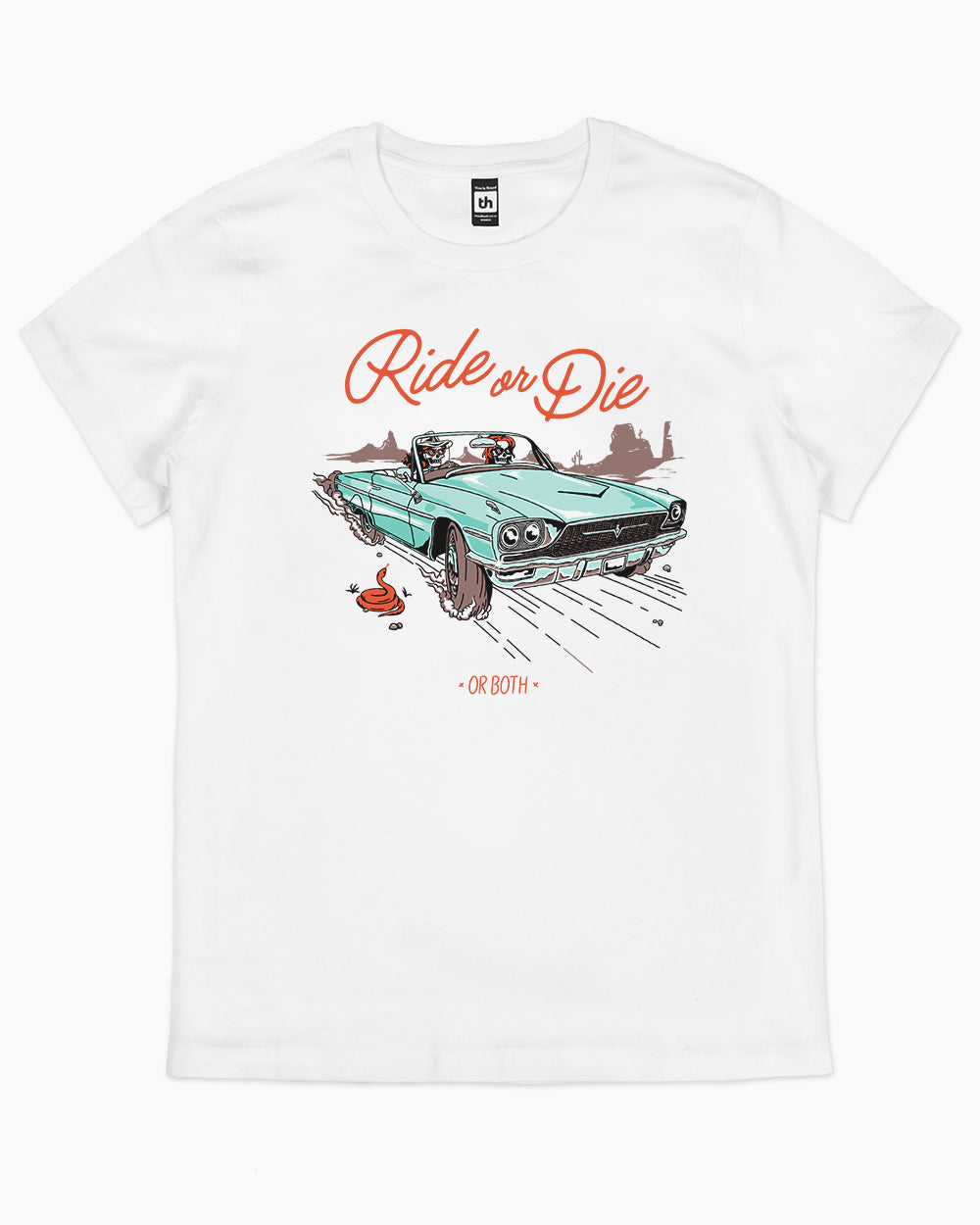 Ride or Die or Both T-Shirt Australia Online #colour_white