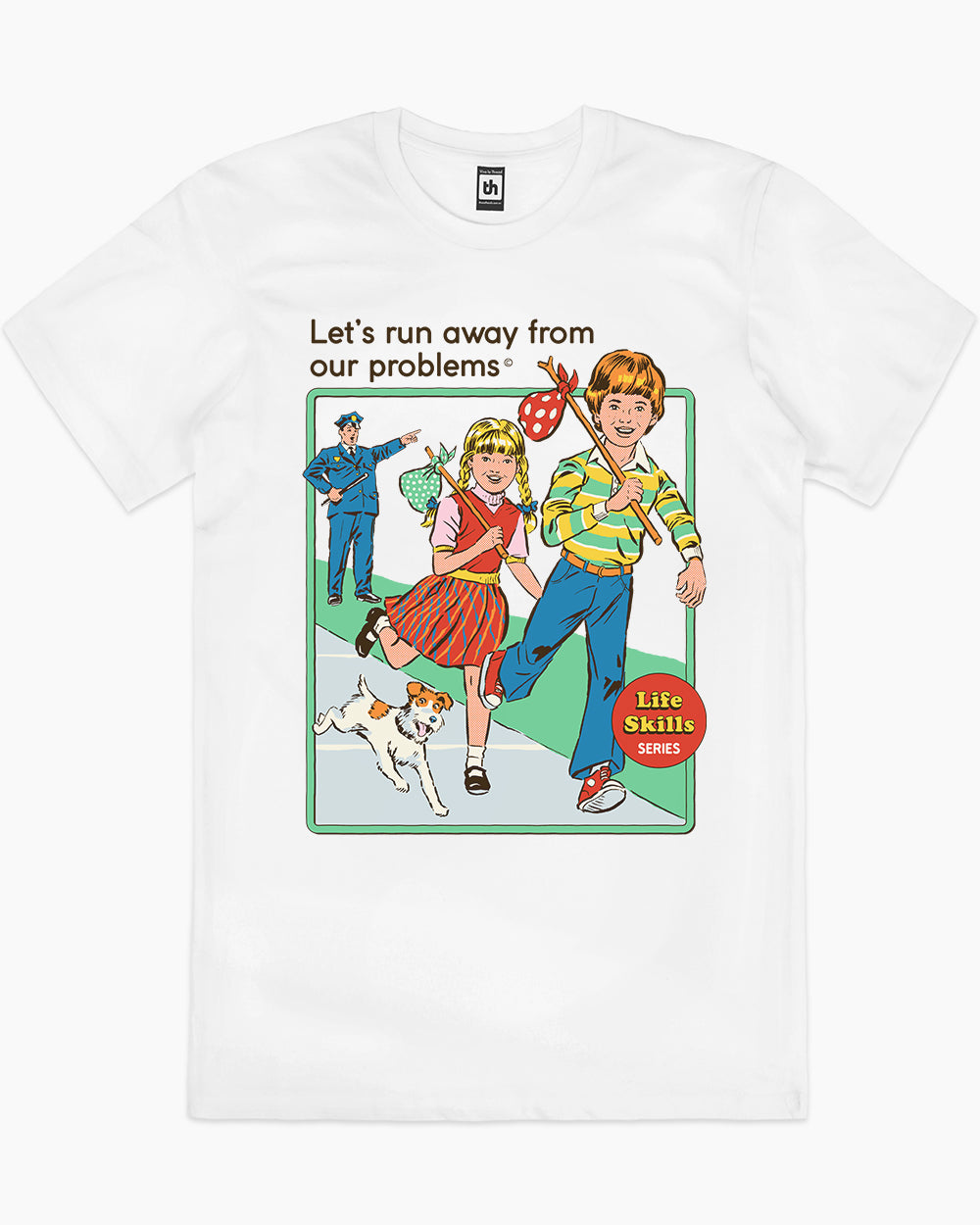 Let's Run Away T-Shirt Australia Online #colour_white