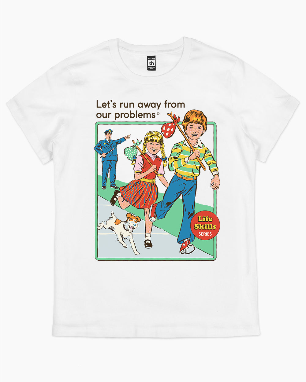 Let's Run Away T-Shirt Australia Online #colour_white