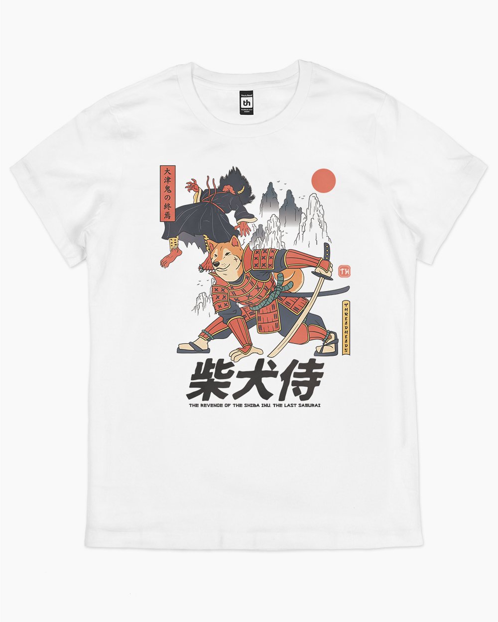Shiba Samurai T-Shirt Australia Online #colour_white