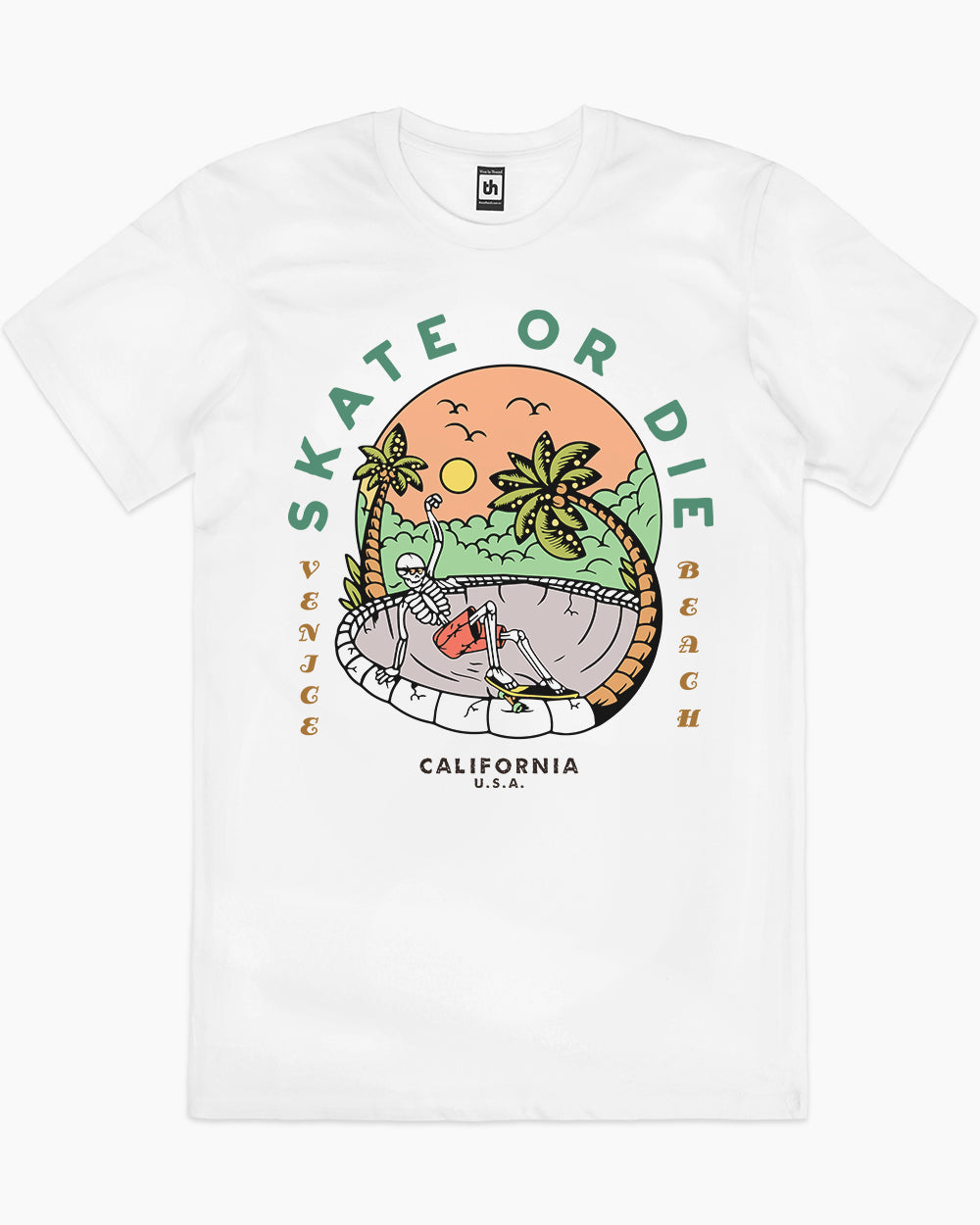 Skate or Die T-Shirt Australia Online #colour_white