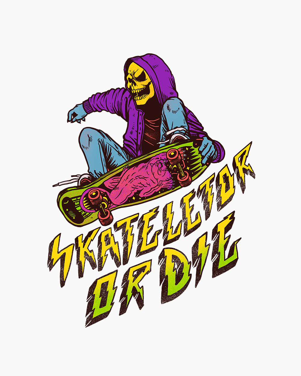 Skateletor or Die Hoodie Australia Online #colour_white