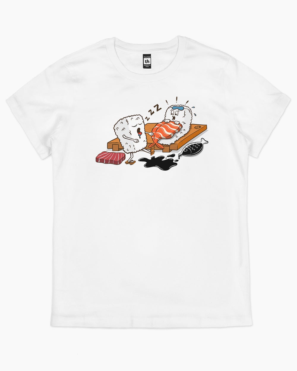 Sleepwalking Sushi T-Shirt Australia Online #colour_white